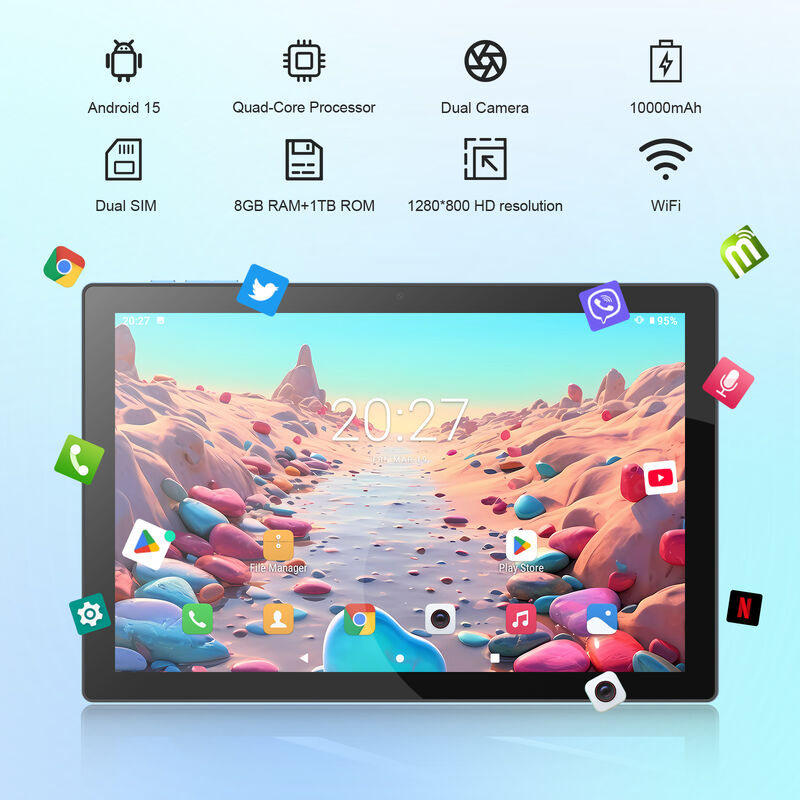 C idea Factory 10.1 นิ้วหน้าจอ HD ระบบ Android 8GB + 1TB ขนาดใหญ่ผู้ใหญ่แท็บเล็ตพีซี CM8700 Plus