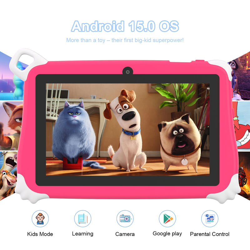 C Idea เด็กใหม่ แท็บเล็ต PC 7 นิ้ว แรม 8GB ROM 256GB แอนดรอยด์ 16 Wi-Fi Drop Resistant การใช้งานทางการศึกษา (CM86-Pink)
