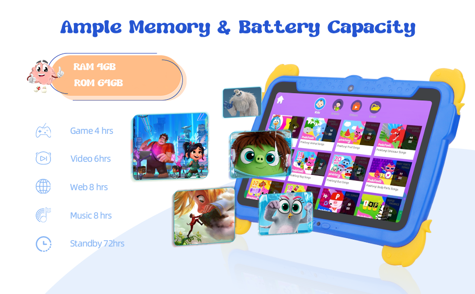 ไอเดีย C 10.1 นิ้ว เด็ก แท็บเล็ตคอมพิวเตอร์ ด้วยกรอบป้องกันตา ips HD Screen Pre-Install IWAWA P1150