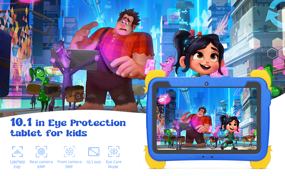 ไอเดีย C 10.1 นิ้ว เด็ก แท็บเล็ตคอมพิวเตอร์ ด้วยกรอบป้องกันตา ips HD Screen Pre-Install IWAWA P1150
